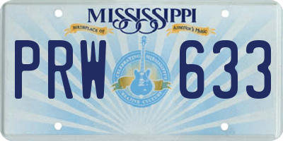 MS license plate PRW633