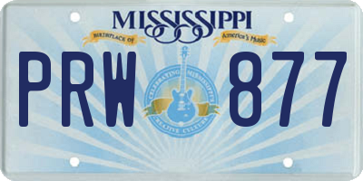 MS license plate PRW877