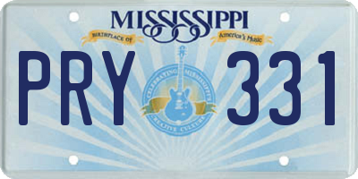 MS license plate PRY331