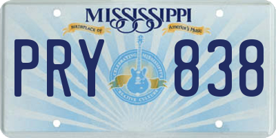 MS license plate PRY838