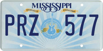 MS license plate PRZ577
