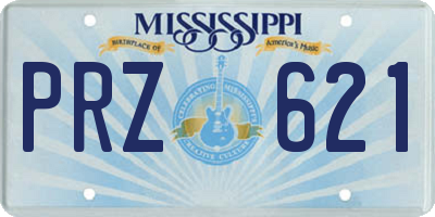 MS license plate PRZ621