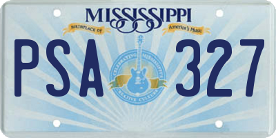 MS license plate PSA327