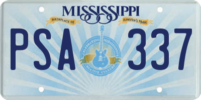 MS license plate PSA337