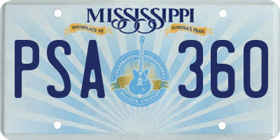 MS license plate PSA360
