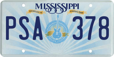MS license plate PSA378