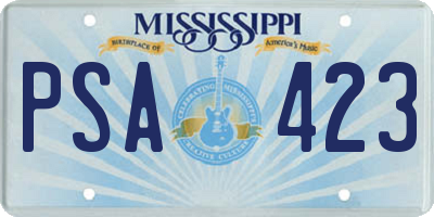 MS license plate PSA423