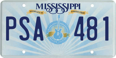 MS license plate PSA481