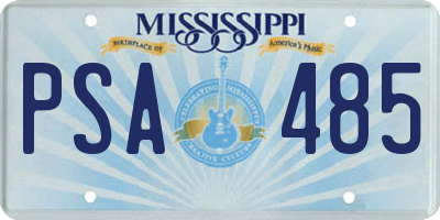 MS license plate PSA485