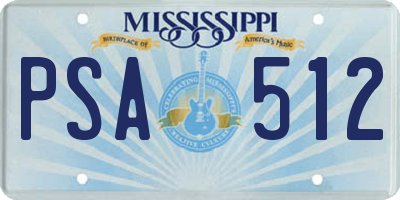 MS license plate PSA512