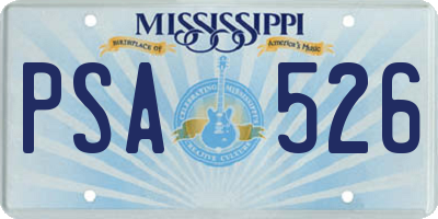 MS license plate PSA526