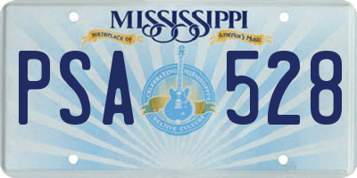 MS license plate PSA528