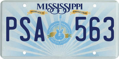 MS license plate PSA563