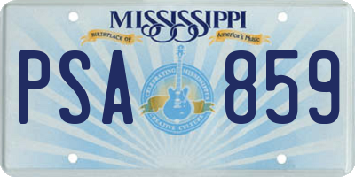 MS license plate PSA859