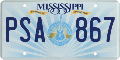 MS license plate PSA867