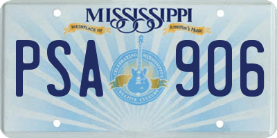 MS license plate PSA906