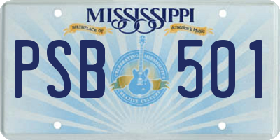 MS license plate PSB501