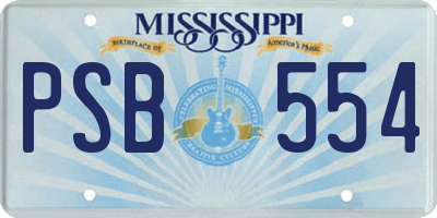 MS license plate PSB554