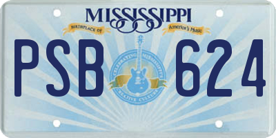 MS license plate PSB624