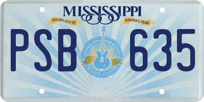 MS license plate PSB635
