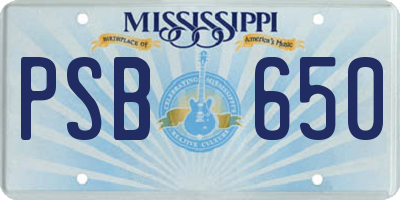 MS license plate PSB650