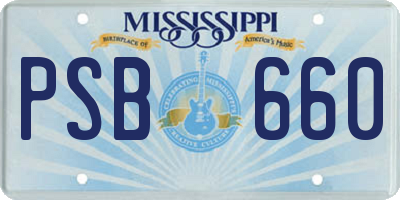 MS license plate PSB660