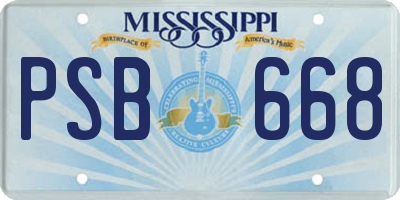 MS license plate PSB668