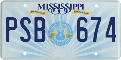 MS license plate PSB674