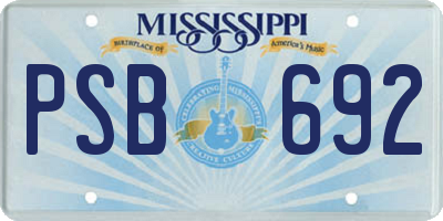 MS license plate PSB692