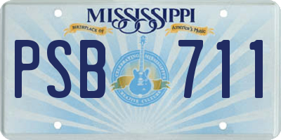MS license plate PSB711