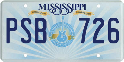 MS license plate PSB726