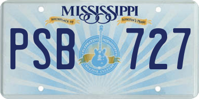 MS license plate PSB727