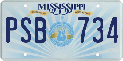 MS license plate PSB734