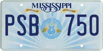 MS license plate PSB750