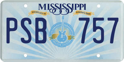 MS license plate PSB757