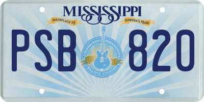 MS license plate PSB820