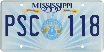 MS license plate PSC118