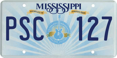 MS license plate PSC127