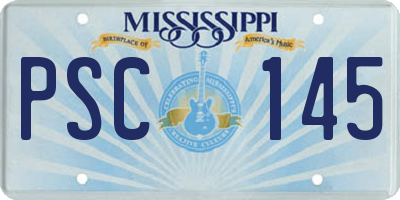 MS license plate PSC145