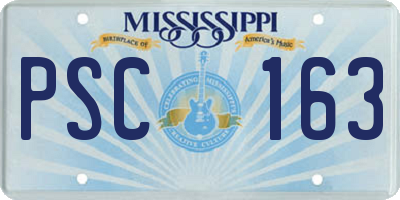 MS license plate PSC163