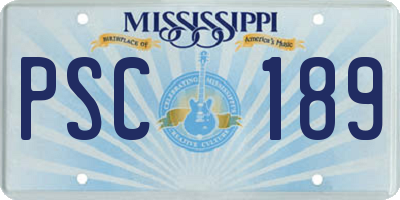 MS license plate PSC189
