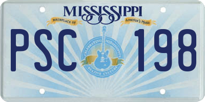 MS license plate PSC198