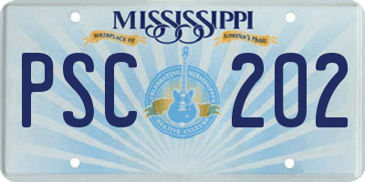 MS license plate PSC202