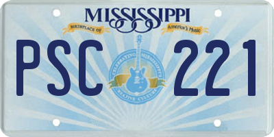 MS license plate PSC221