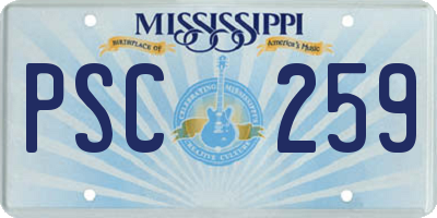 MS license plate PSC259