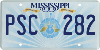 MS license plate PSC282