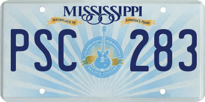 MS license plate PSC283