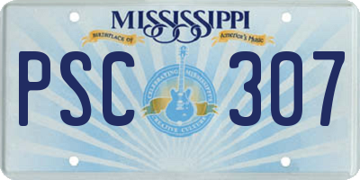 MS license plate PSC307