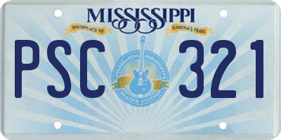 MS license plate PSC321