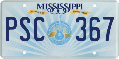 MS license plate PSC367